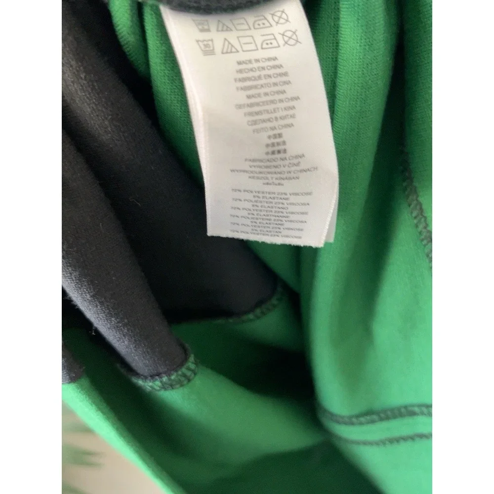 Michael Kors Green Black Colorblock Sheath Dress Gold Zip Pockets L